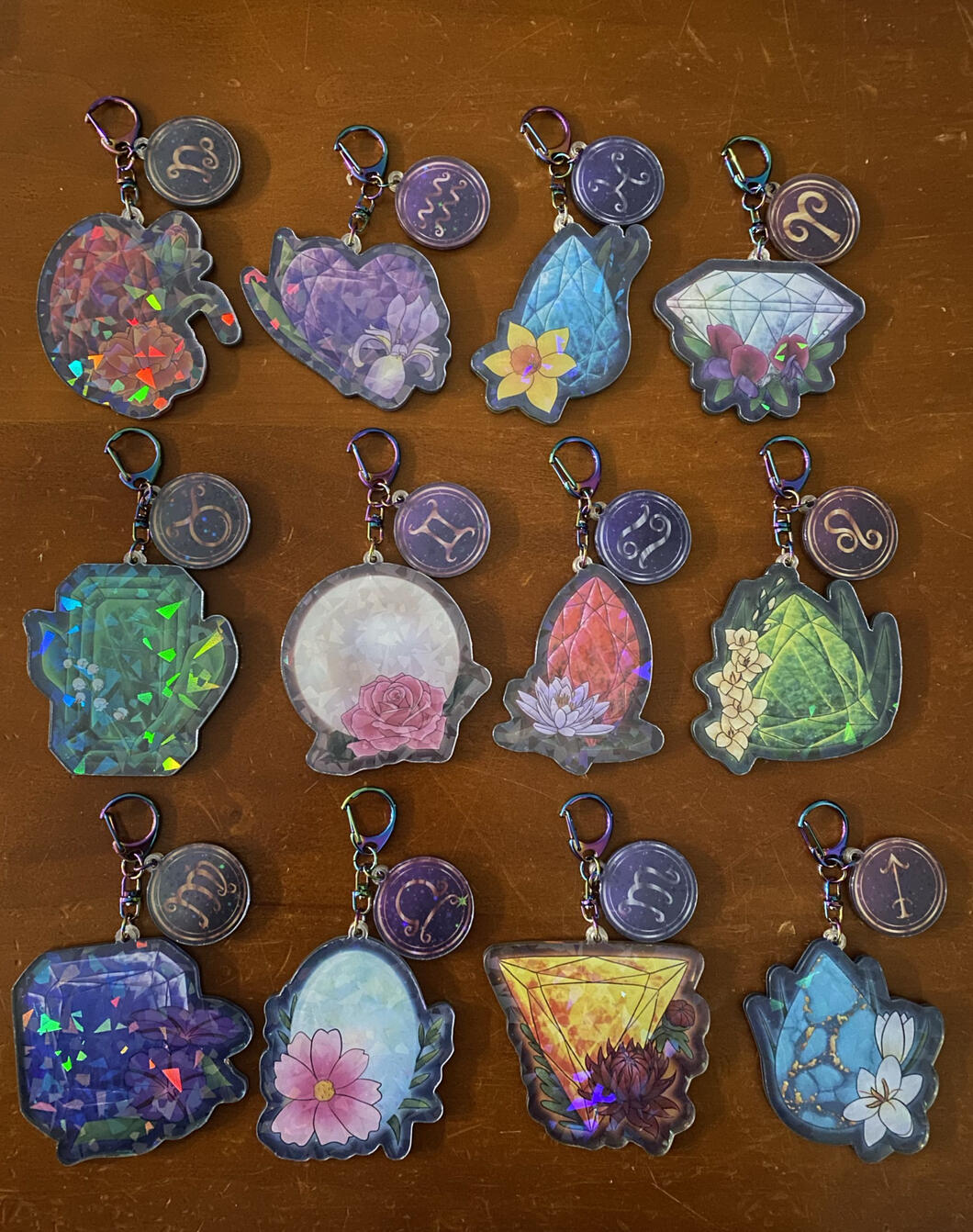 Birthstone/Zodiac Keychain